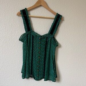 Anthropologie size 4 Green Patterned Women's Top